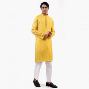 Luxury Yellow Regular Fit Panjabi by LUBNAN | Infinity Mega Mall