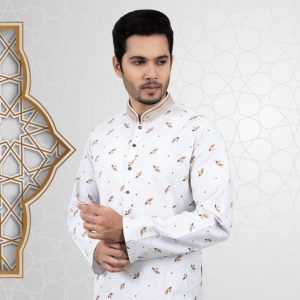 Men's Regular Fit Off-white Color Panjabi by Lubnan | Infinity Mega Mall
