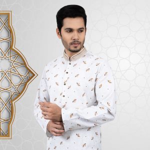 Men's Regular Fit Off-white Color Panjabi by Lubnan | Infinity Mega Mall