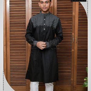 New Arrivals Embroidered Cotton Fabric Panjabi for Eid Festival