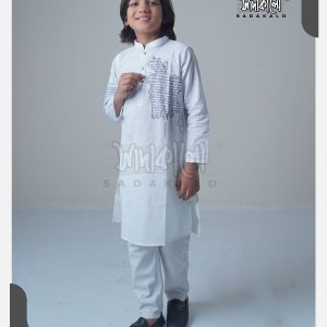 New Ekushe Exclusive Black Color Cotton Fabric Baby Panjabi