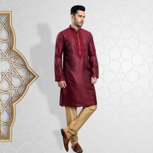 Premium Maroon Panjabi Set by LUBNAN | Infinity Mega Mall