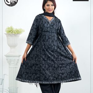Premium Quality Media Block Design Embroidered Kameez Set