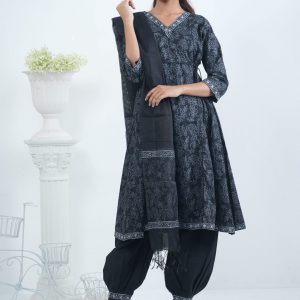 Premium Quality Media Block Design Embroidered Kameez Set