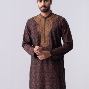 Regular Fit Cotton Semi-Formal Panjabi