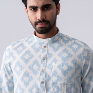 Regular Fit Cotton Semi-Formal Panjabi