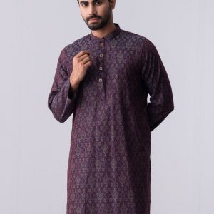 Regular Fit Cotton Semi-Formal Panjabi