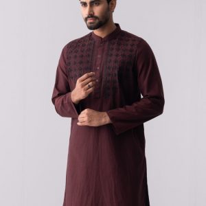 Regular Fit Cotton Semi-Formal Panjabi