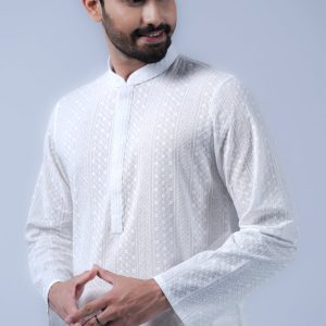 Regular Fit Cotton Semi-Formal Panjabi