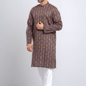Regular Fit Digital Printed Cotton Panjabi