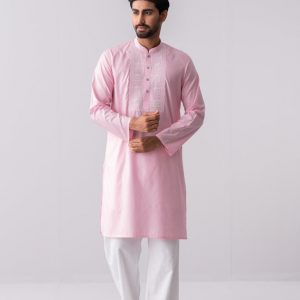 Regular Fit Embroidered Two-Tone Fabric Semi-Formal Panjabi