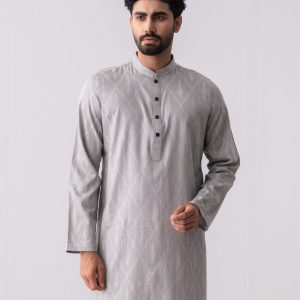 Regular Fit Jacquard Cotton Semi-Formal Panjabi
