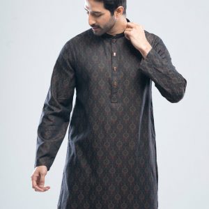 Regular Fit Semi-Formal Jacquard Panjabi