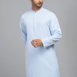 Semi-Formal Embroidered Blended Dobby Panjabi