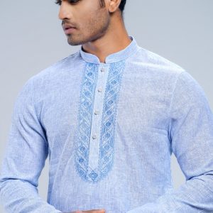 Slim Fit Embroidered Semi-Formal Panjabi