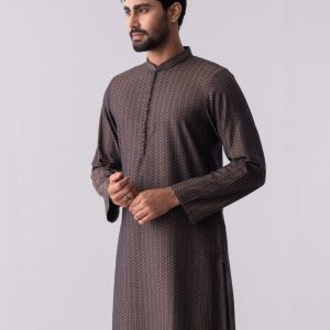 Slim Fit Jacquard Cotton Semi-Formal Panjabi