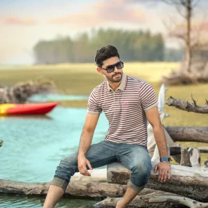 Stripe Polo T-Shirt