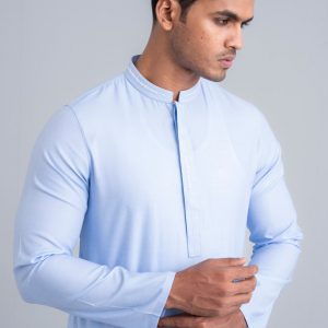 Two-Tone Fabric Embroidered Semi-Formal Panjabi