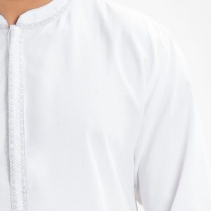 White Cotton Semi Fitted Panjabi