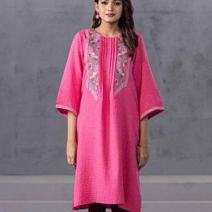 WOMENS WOVEN LONG KURTI