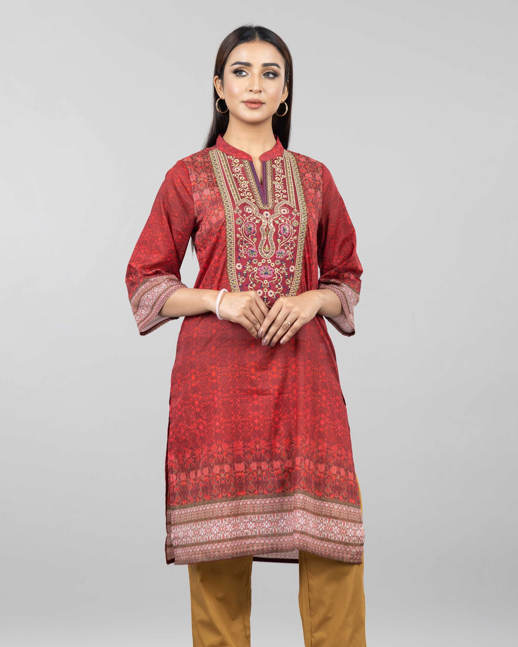 WOMENS WOVEN LONG KURTI