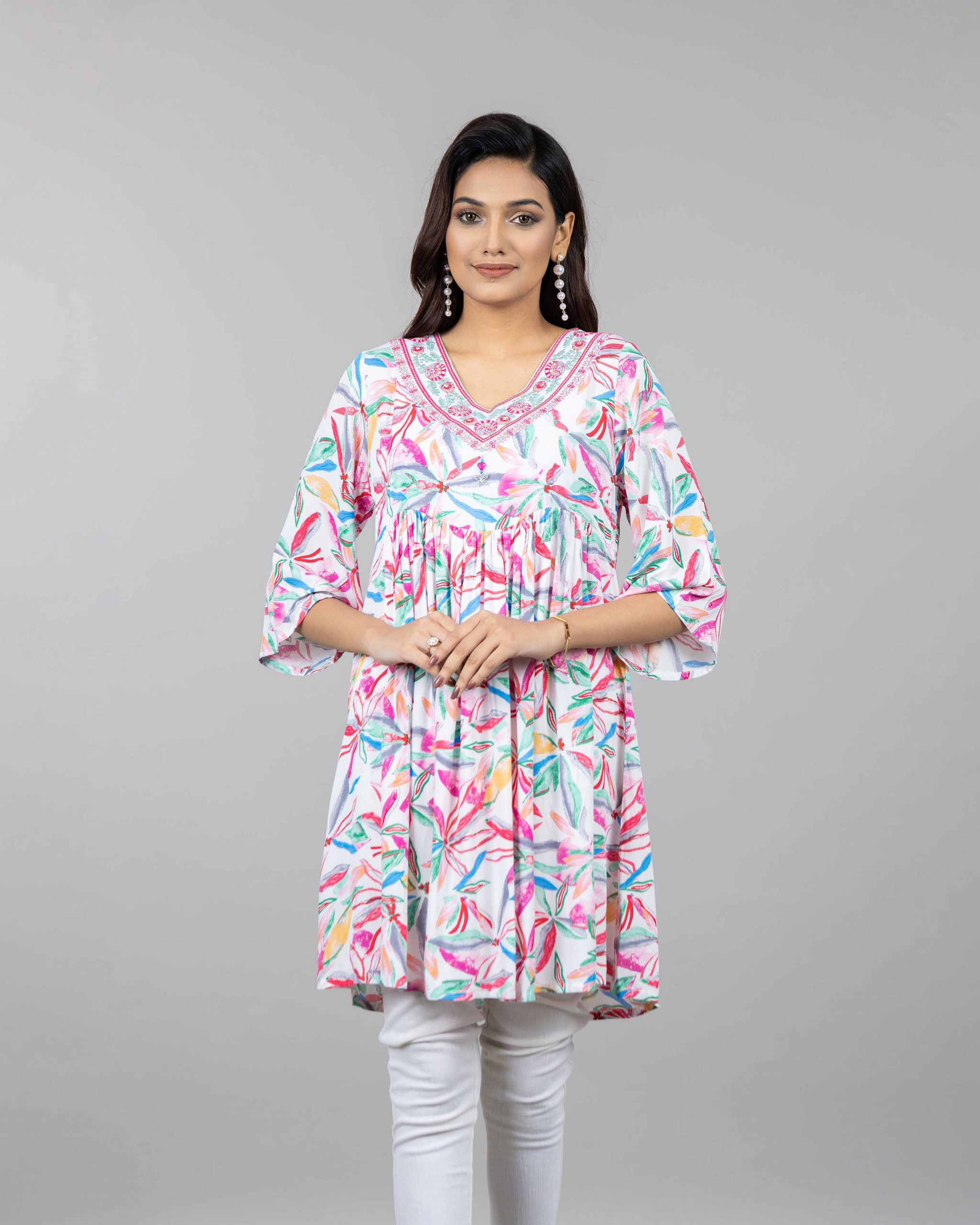 WOMENS WOVEN LONG TOPS